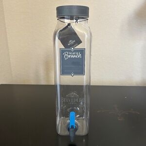 Belvedere Vodka The Art of Brunch Clear Bottle Beverage Dispenser. NWT